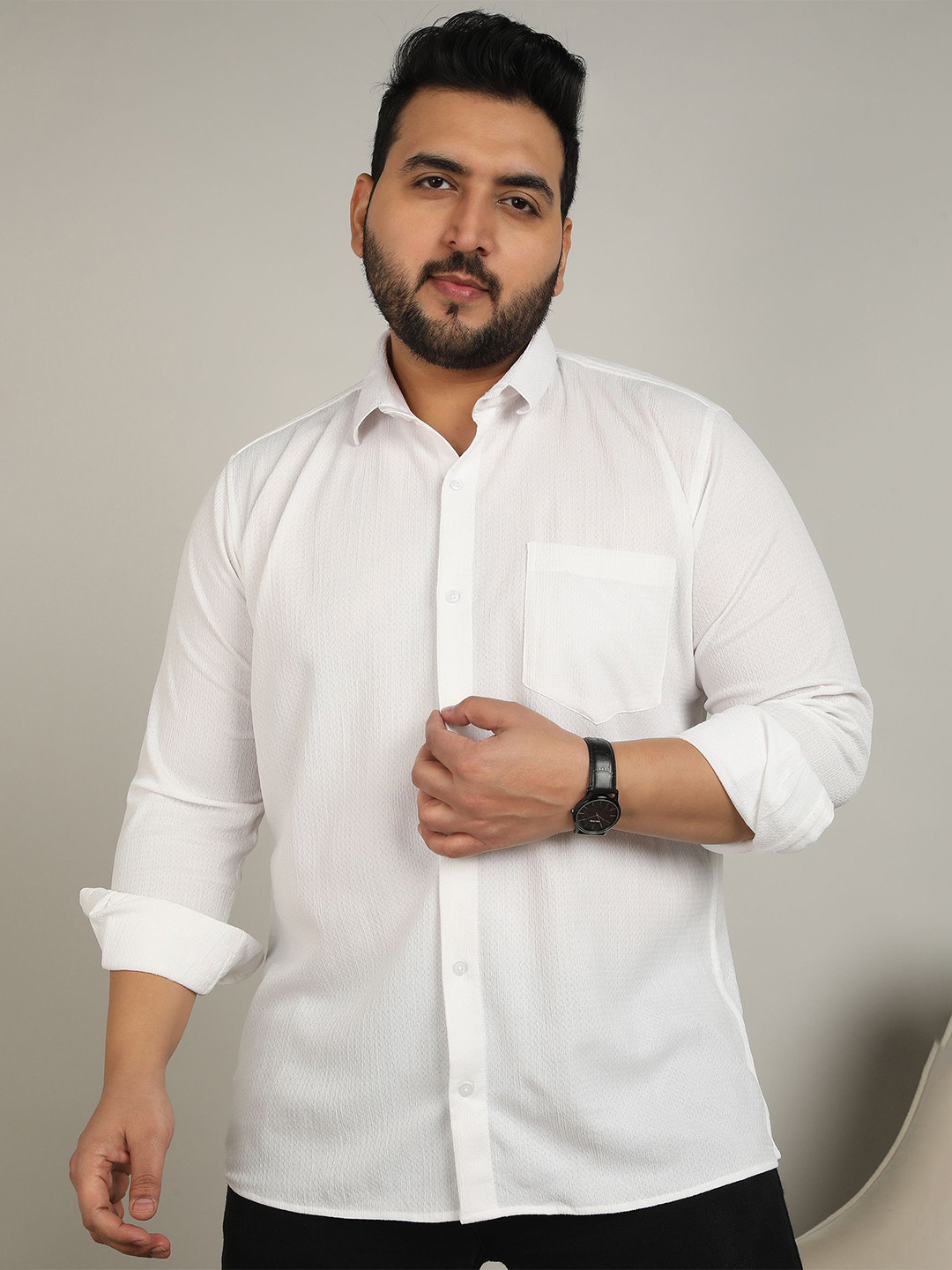 

ADWYN PETER Men Classic Opaque Casual Shirt, White