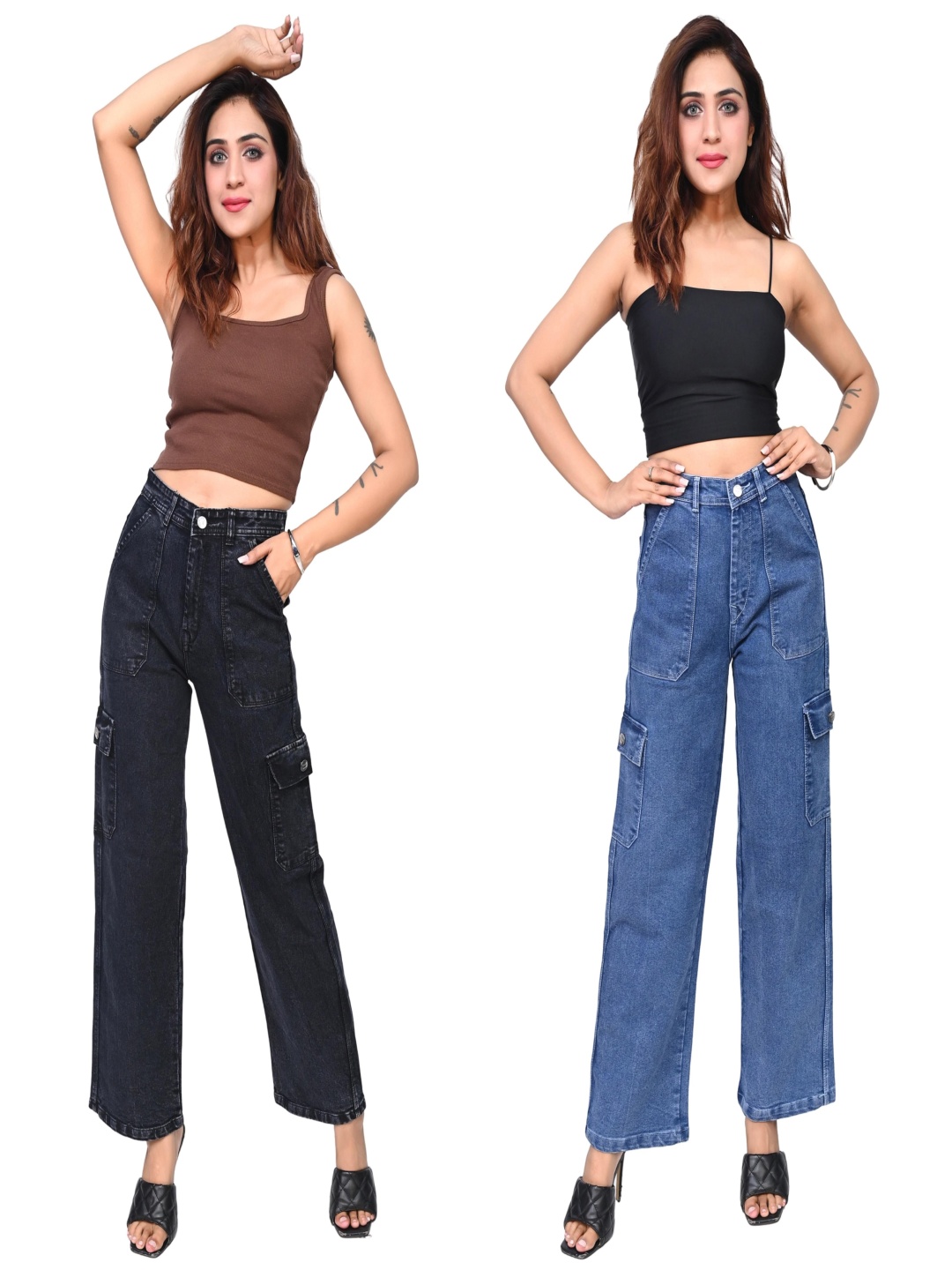 

Doll Fashion Women Pack Of 2 Boyfriend Fit Mid-Rise Jeans, Blue