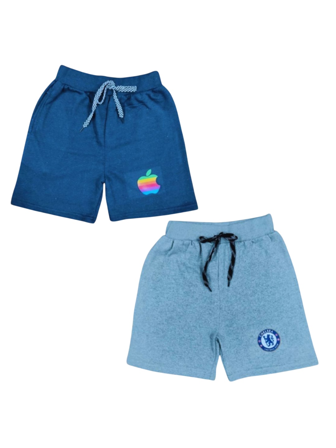 

Seyor Boys Pack Of 2 Cotton Printed Relaxed Fit Mid-Rise Shorts, Grey