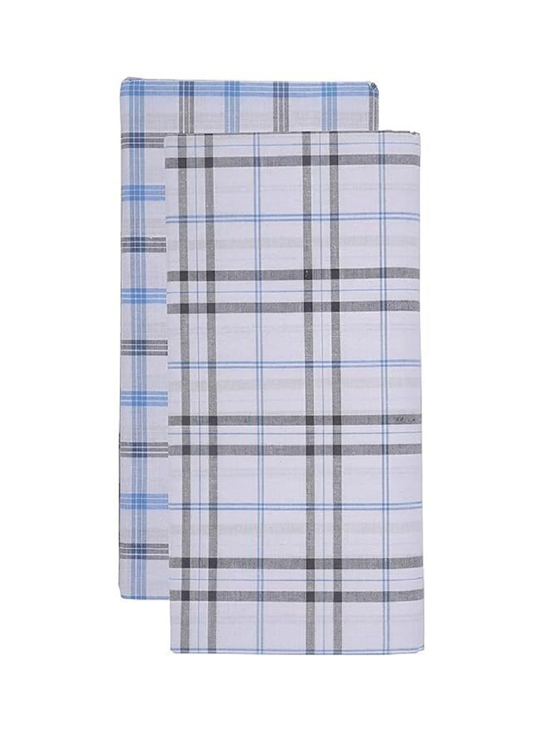 

Suman Tex Pack Of 2 Men Checked Cotton Lungies, White