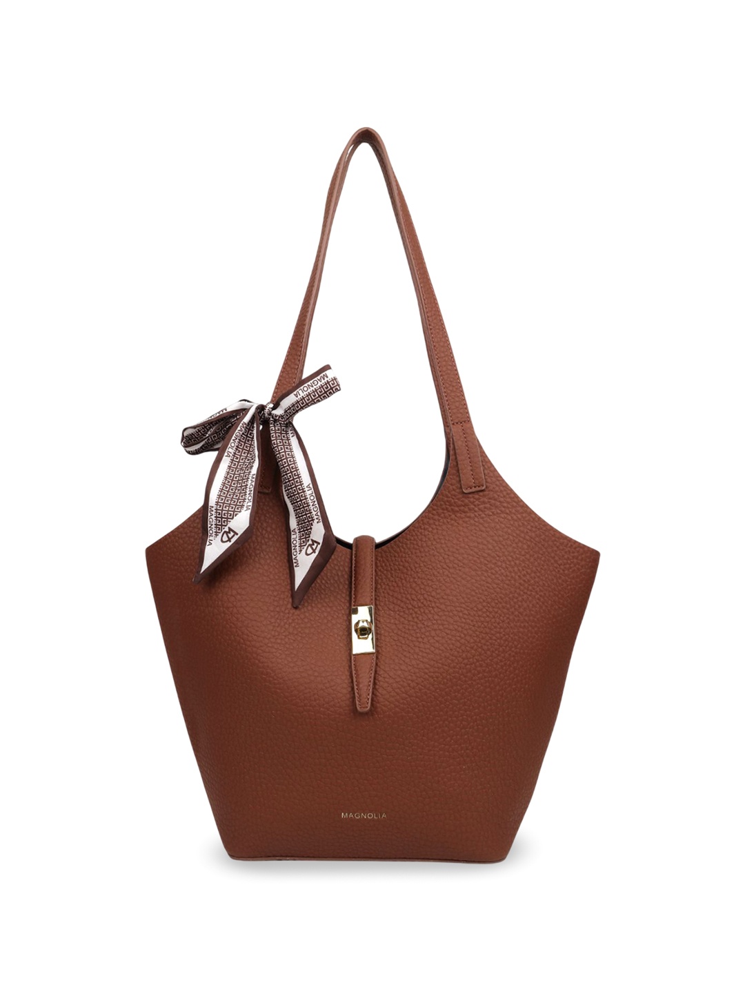 

MAGNOLIA PU Bucket Hobo Bag, Brown