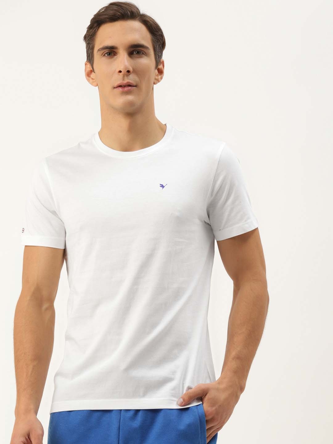 

AMSWAN Men Extended Sleeves Pockets T-shirt, White