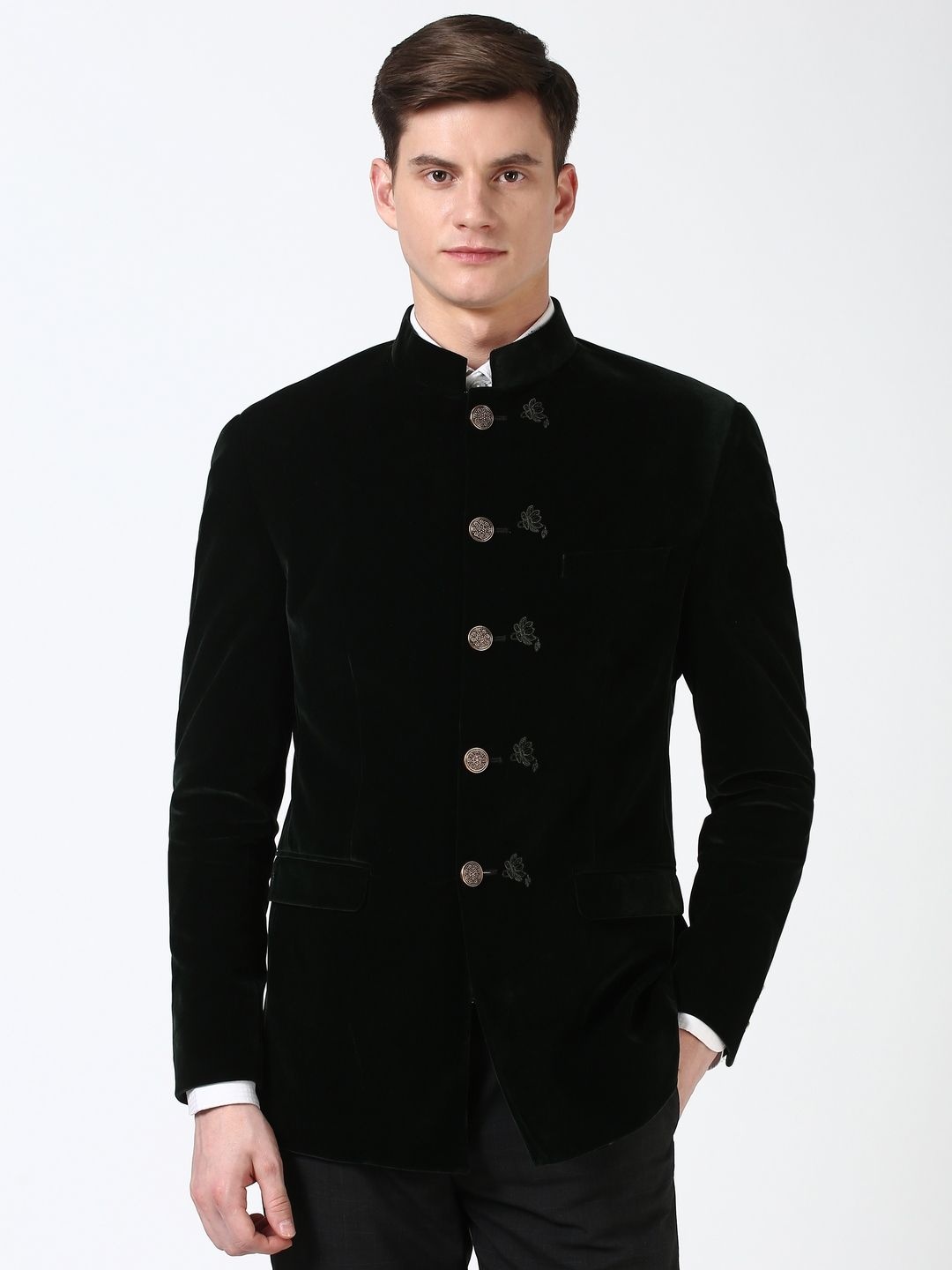 

Peter England Slim-Fit Single Breasted Blazer, Black