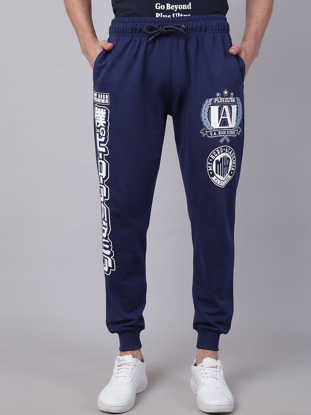 

Free Authority Men My Hero Academia Printed Mid Rise Joggers Track Pants, Blue