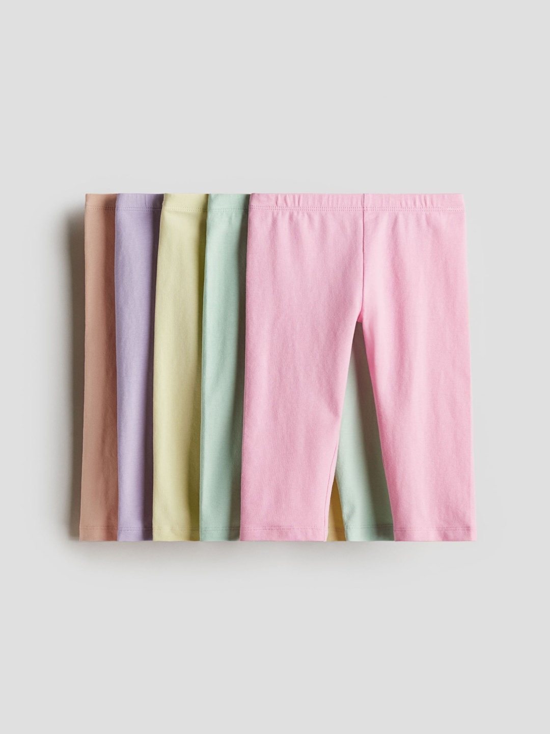 

H&M 5-Pack Cotton Capri Leggings, Pink