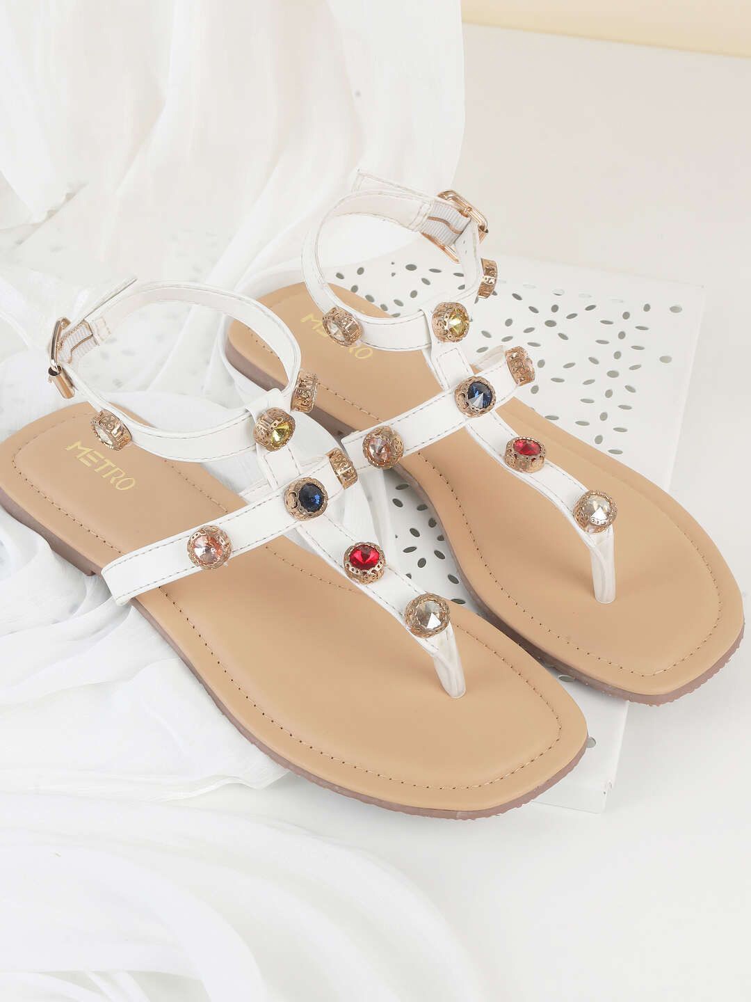 

Metro Women Embellished Comfort with, White