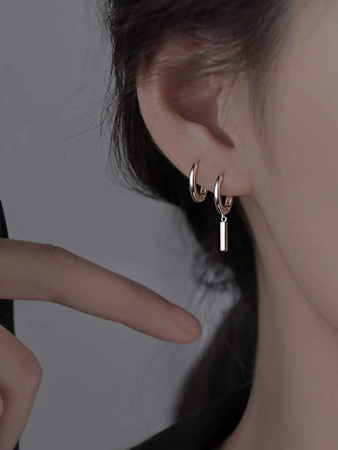 

StyleCast Elegant Silver-Plated Contemporary Shaped Drop Earrings