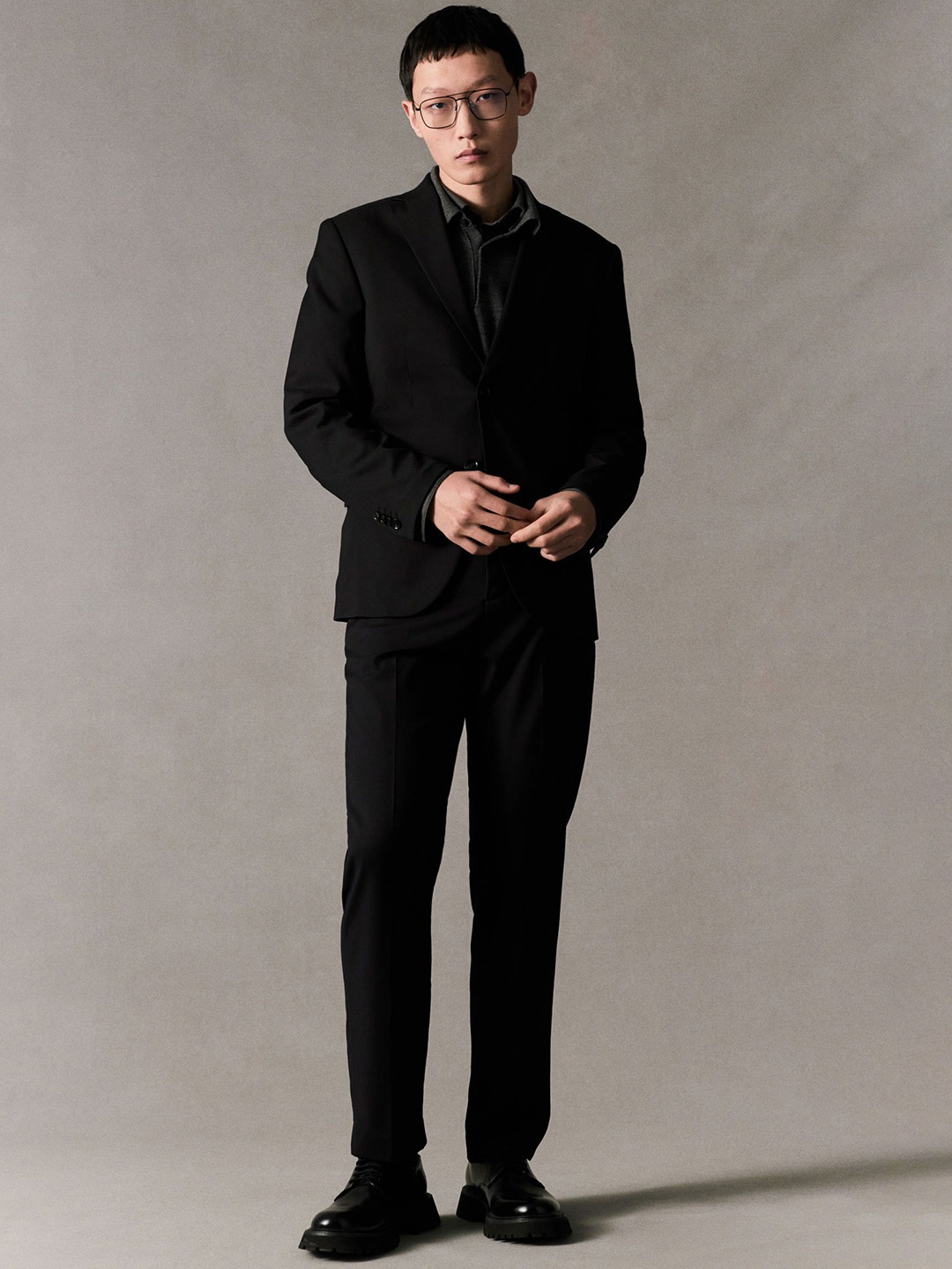 

H&M Regular Fit Single-Breasted Jacket, Black