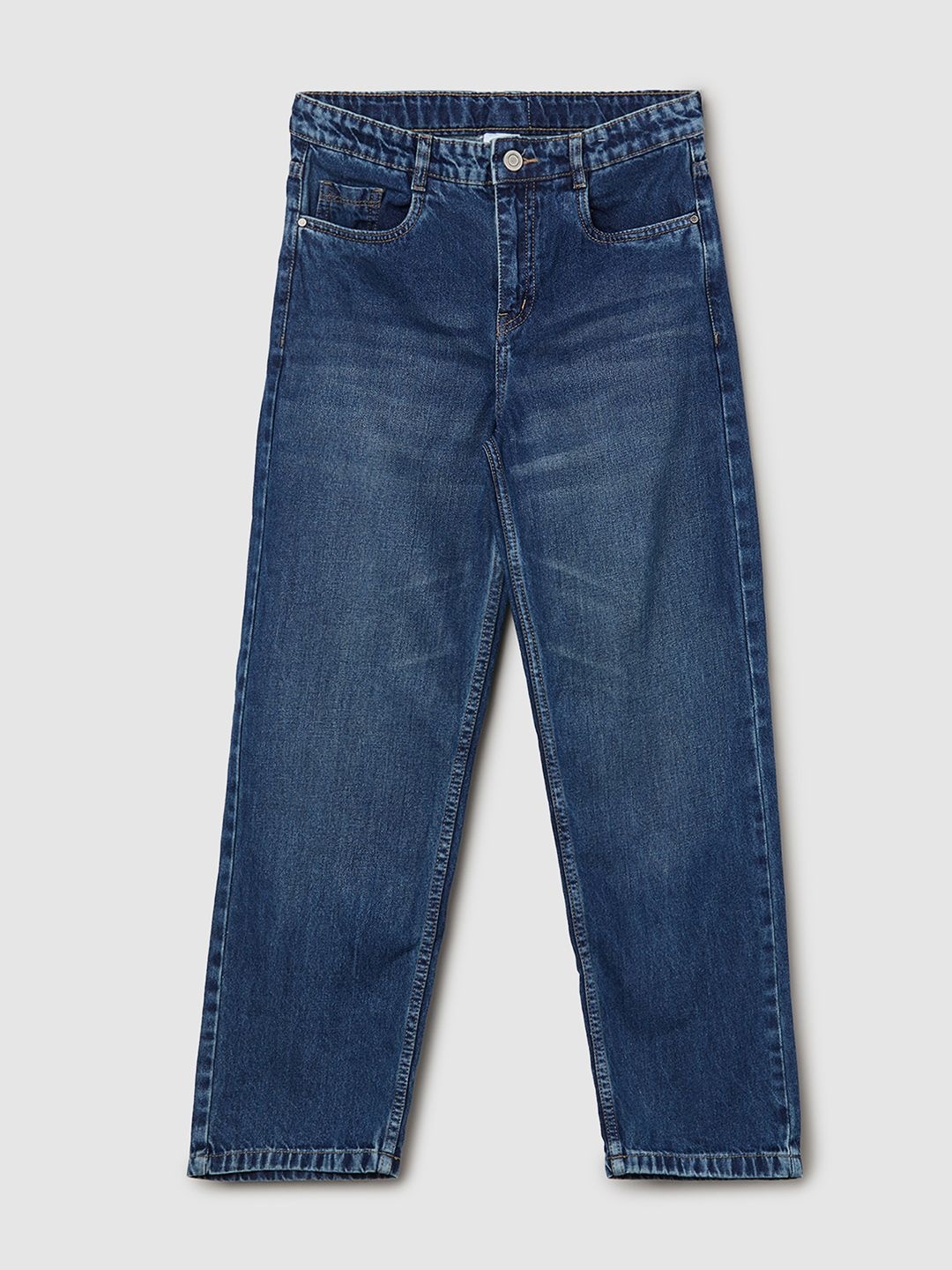 

max Boys Cotton Straight Fit Light Fade Jeans, Blue
