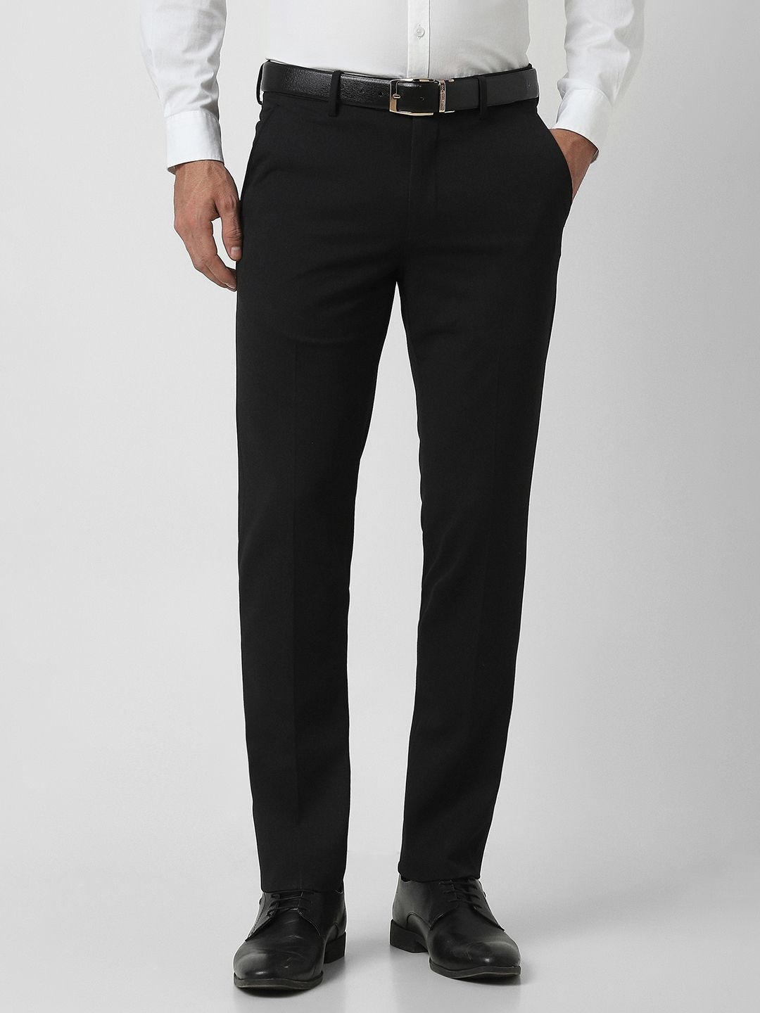 

Van Heusen Men Slim Fit Formal Trousers, Black