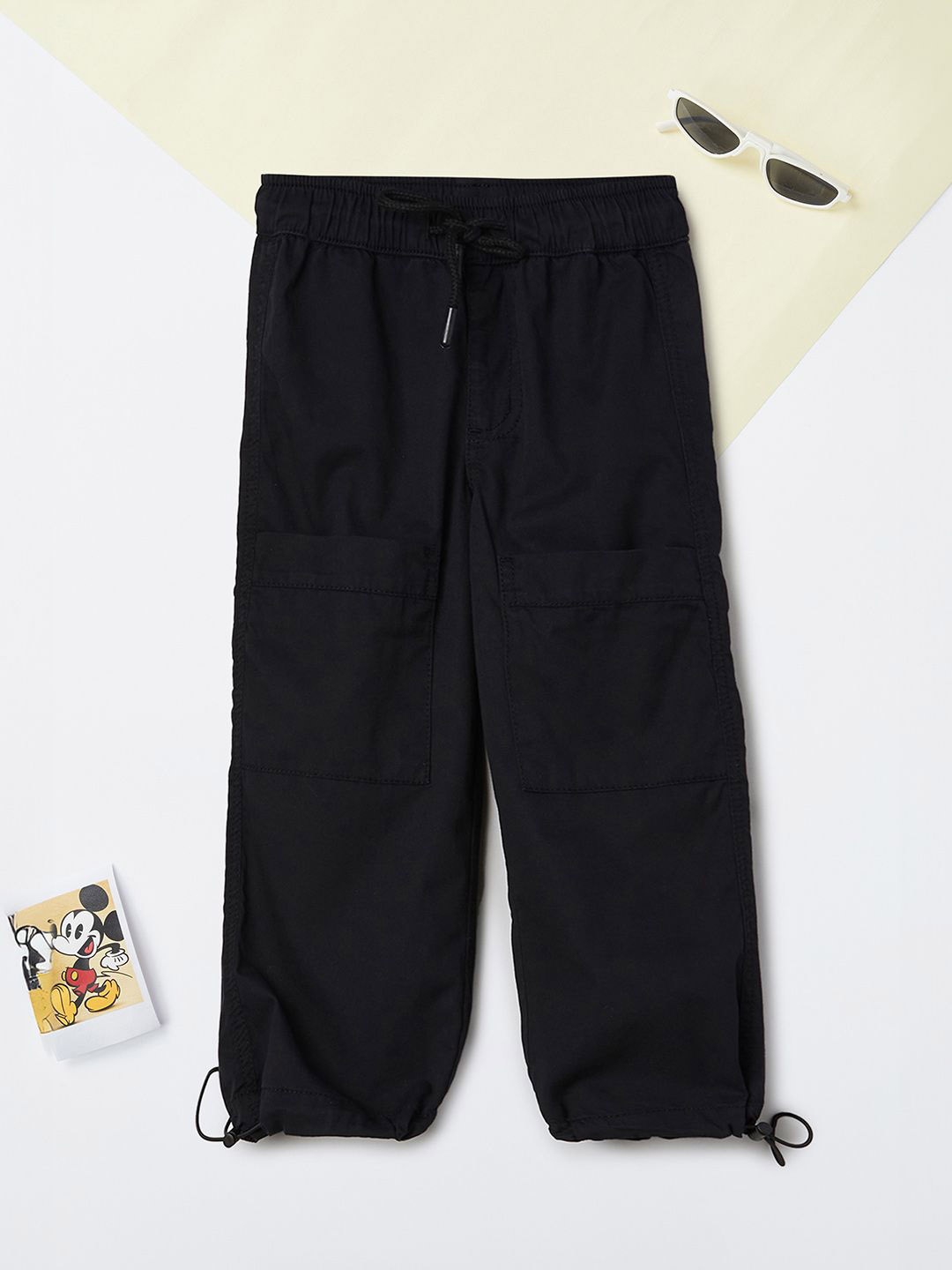 

max Boys Cotton Loose Fit Joggers, Black