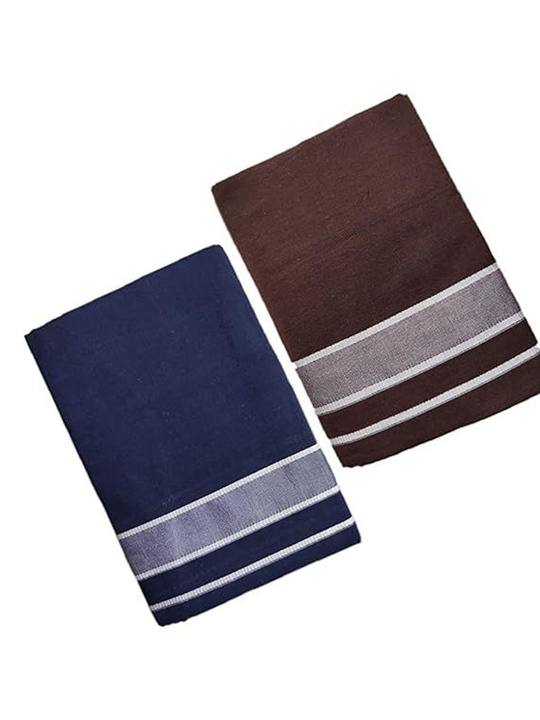 

Suman Tex Men Pack Of 2 Striped Cotton Lungi, Blue