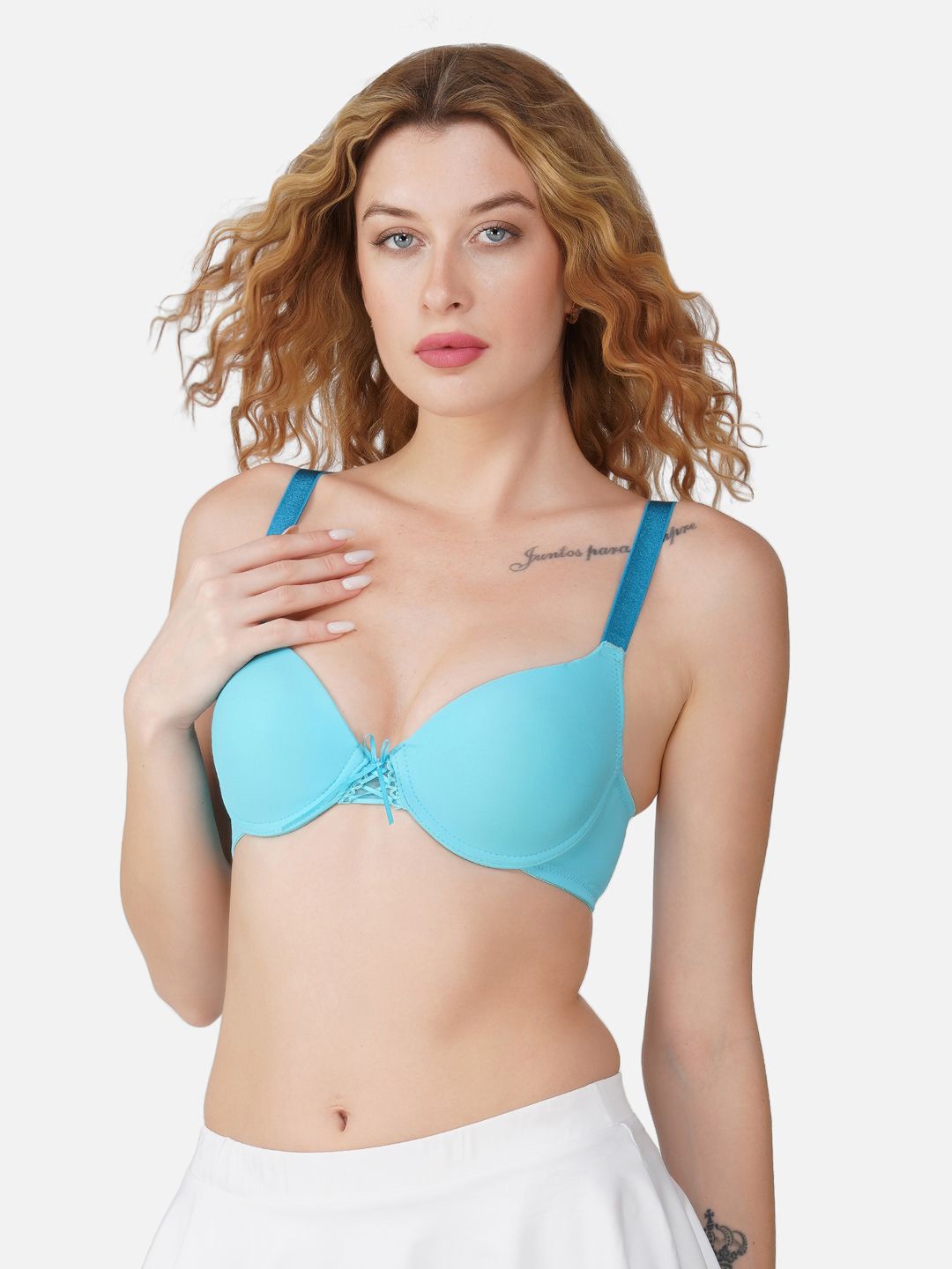 

Carlton London Women Bra Full Coverage Lightly Padded and Non-Wired Bra, Blue
