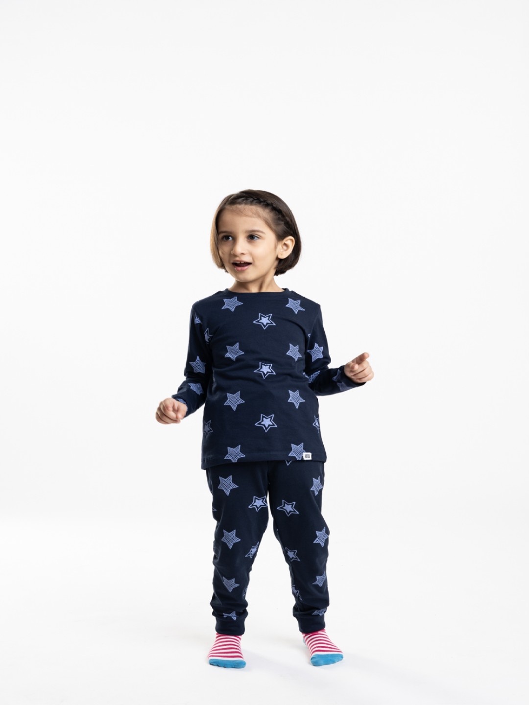 

Reedoo Kids Bio Finish Shining Stars Printed Cotton T-shirt, Navy blue