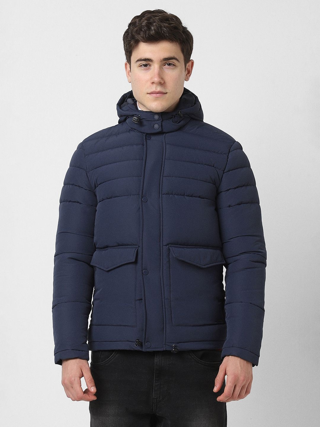 

Peter England Casuals Men Padded Jacket, Navy blue
