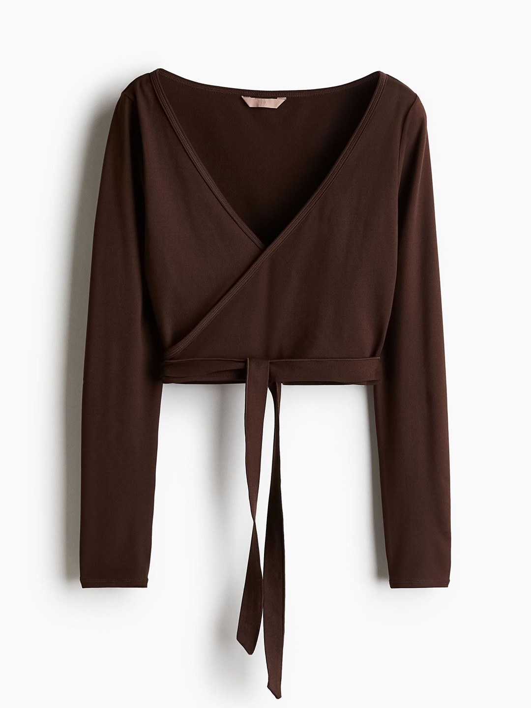 

H&M Short Wrap Top, Brown
