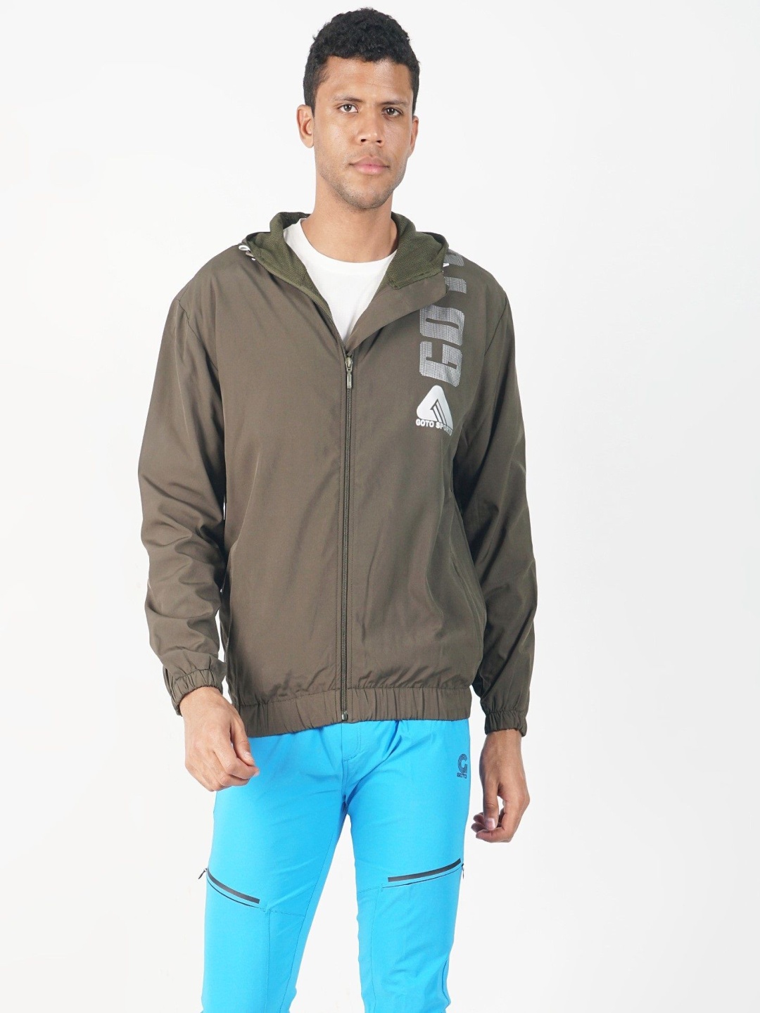 

GOTO Men Polyester Lightweight Training or Gym Core Jacket, Olive