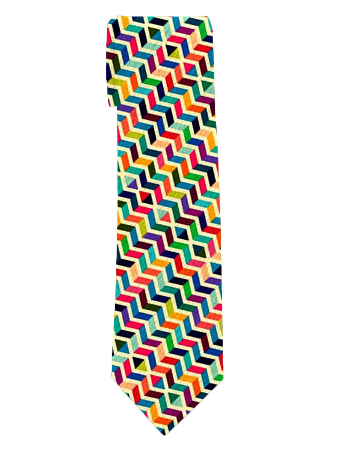

Blacksmith Men Printed Broad Tie, Yellow