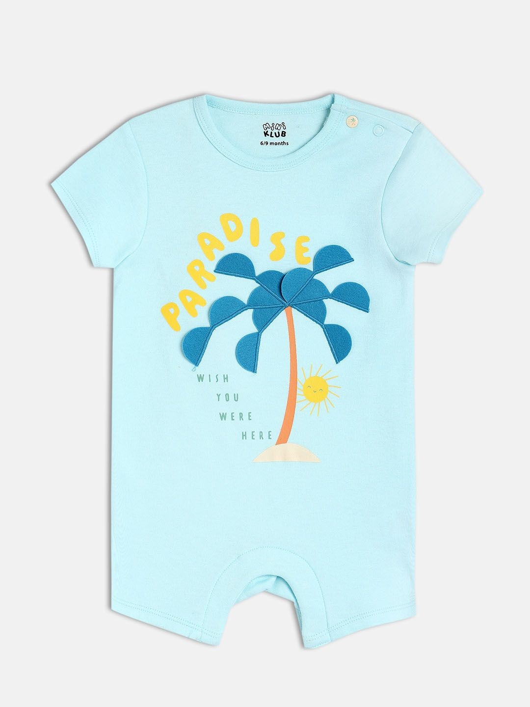 

MINI KLUB Infant Boys Printed Cotton Romper, Blue
