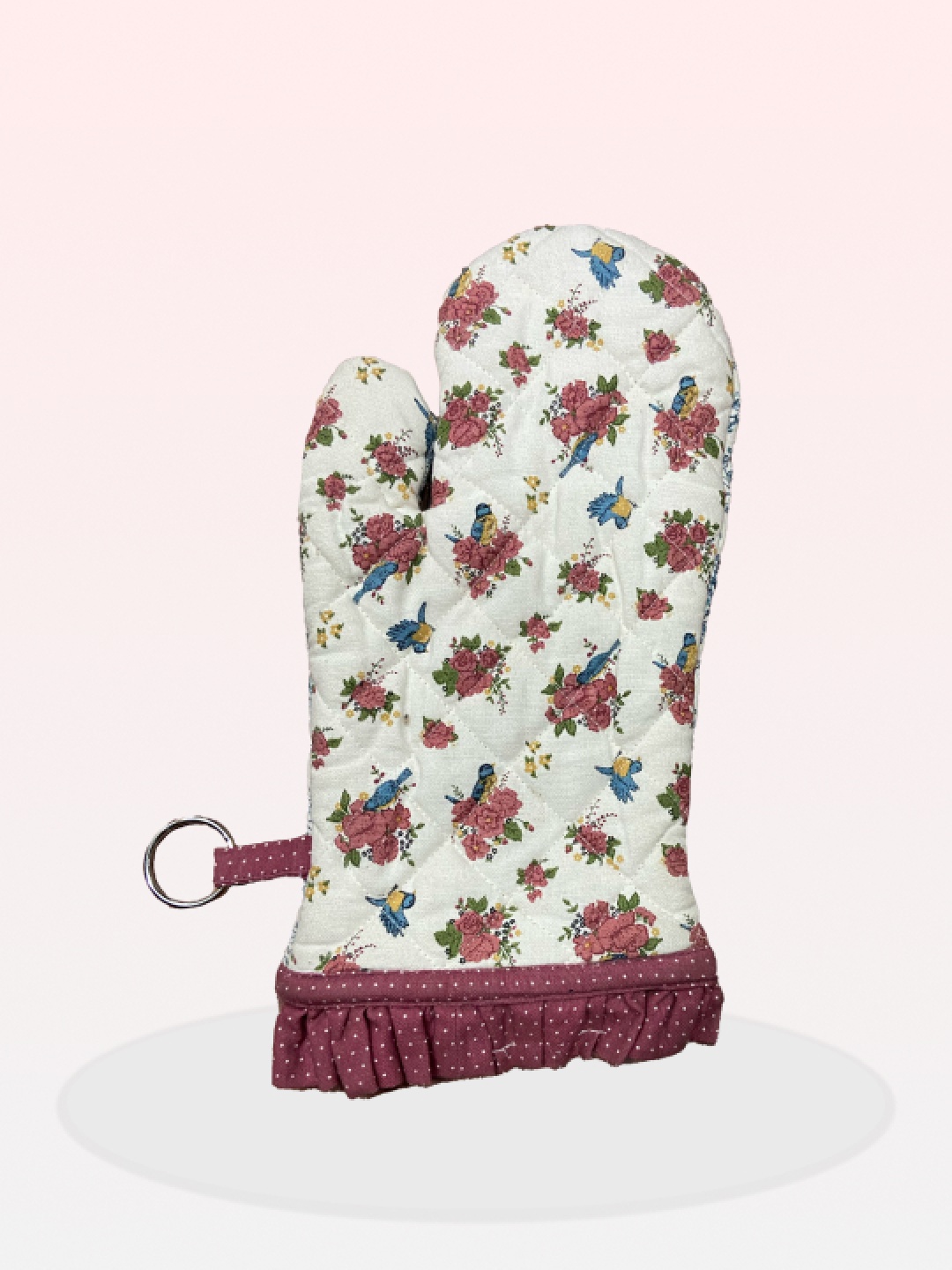 

SAJAVAT White & Brown Colored Printed Pure Cotton Oven Glove