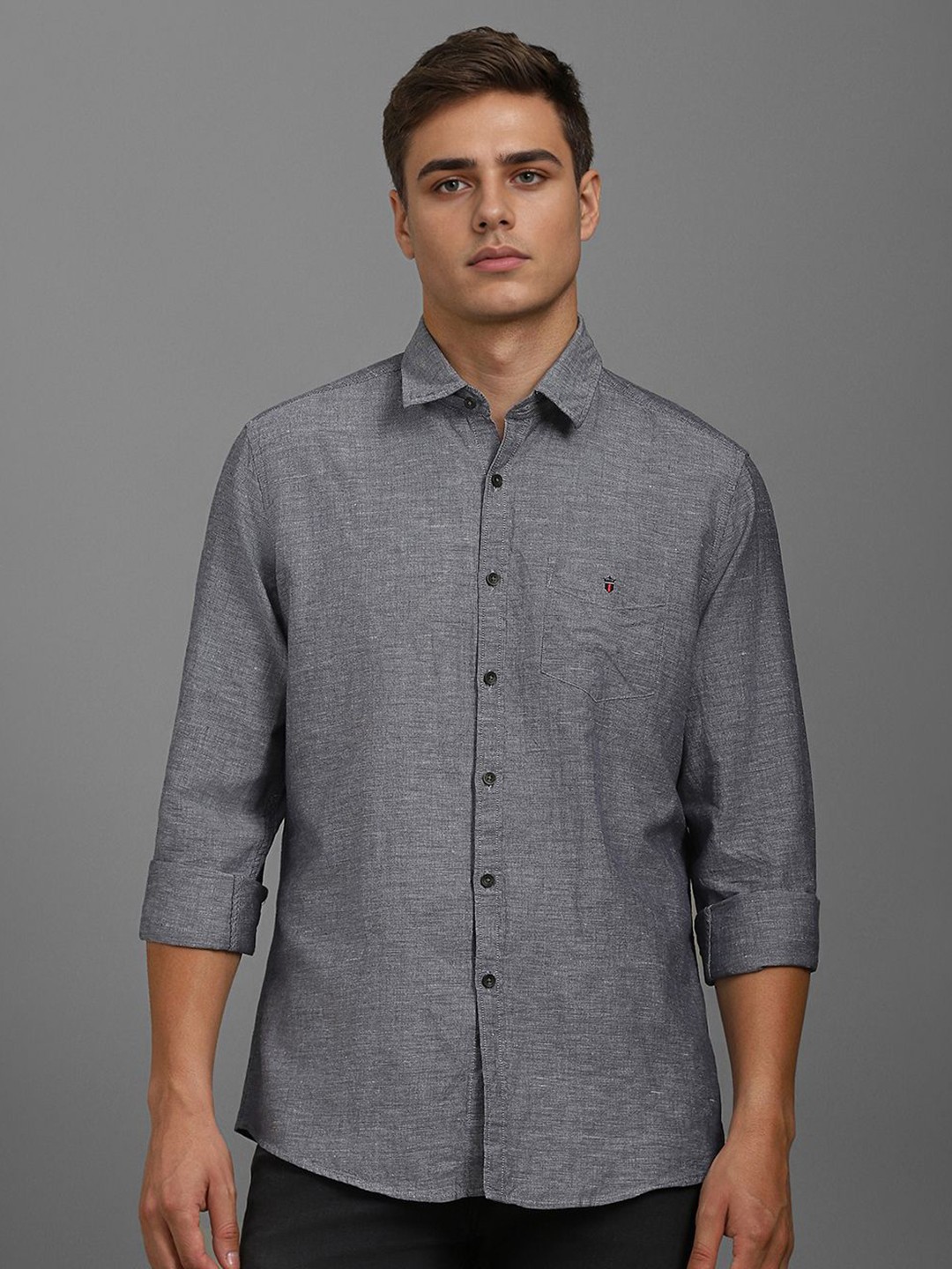 

Louis Philippe Sport Men Slim Fit Textured Casual Shirt, Grey