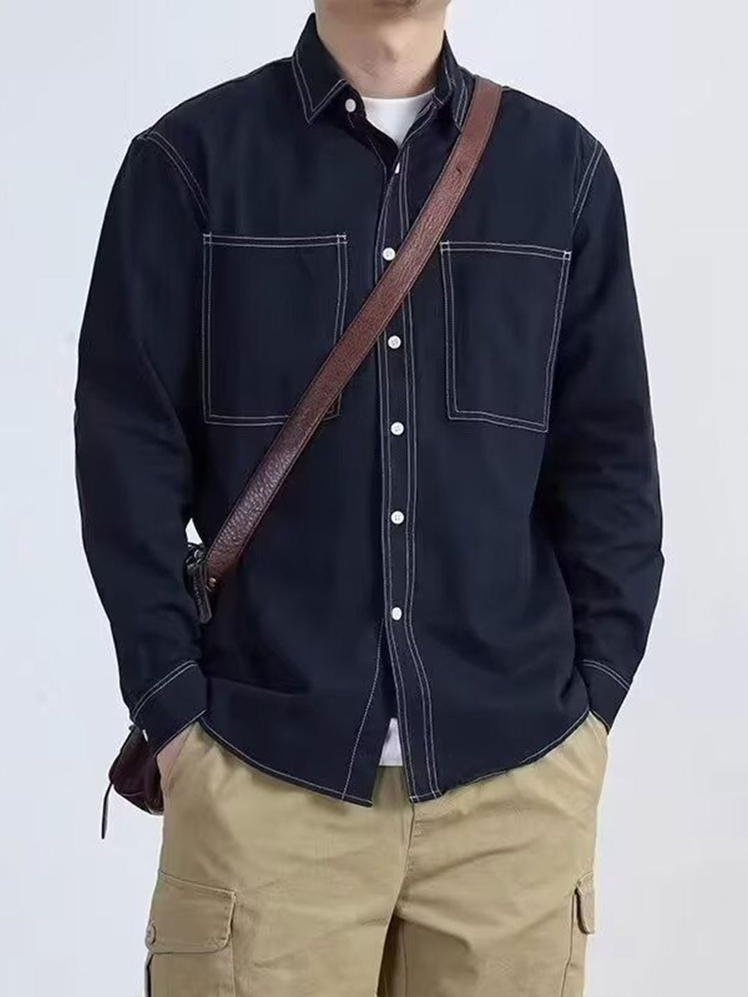 

StyleCast Men Opaque Casual Shirt, Black