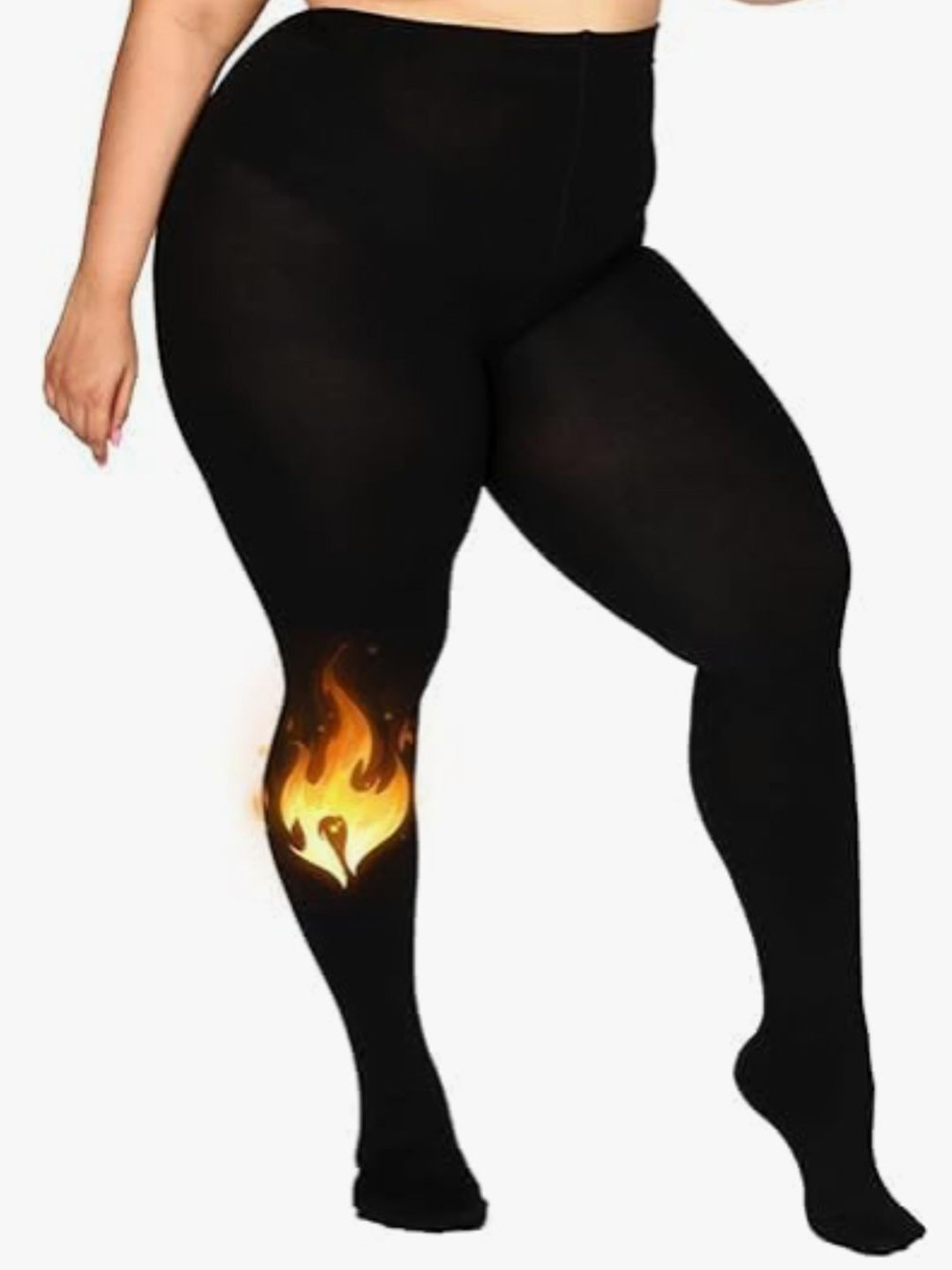 

Curves By ZeroKaata Women High Waist Pantyhose Stockings, Black