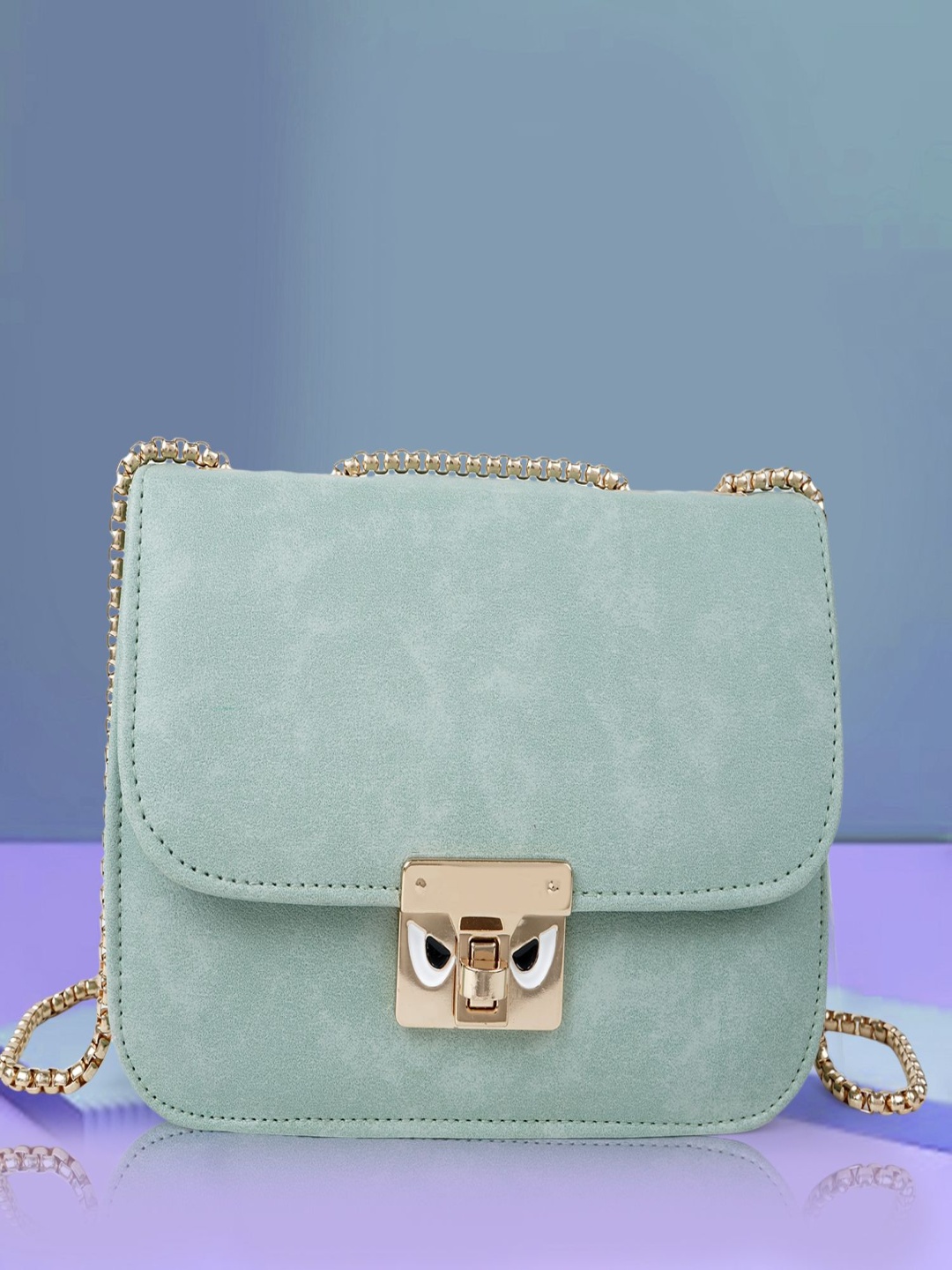 

GRAADA Women Textured Crossbody Leather Sling Bag, Green