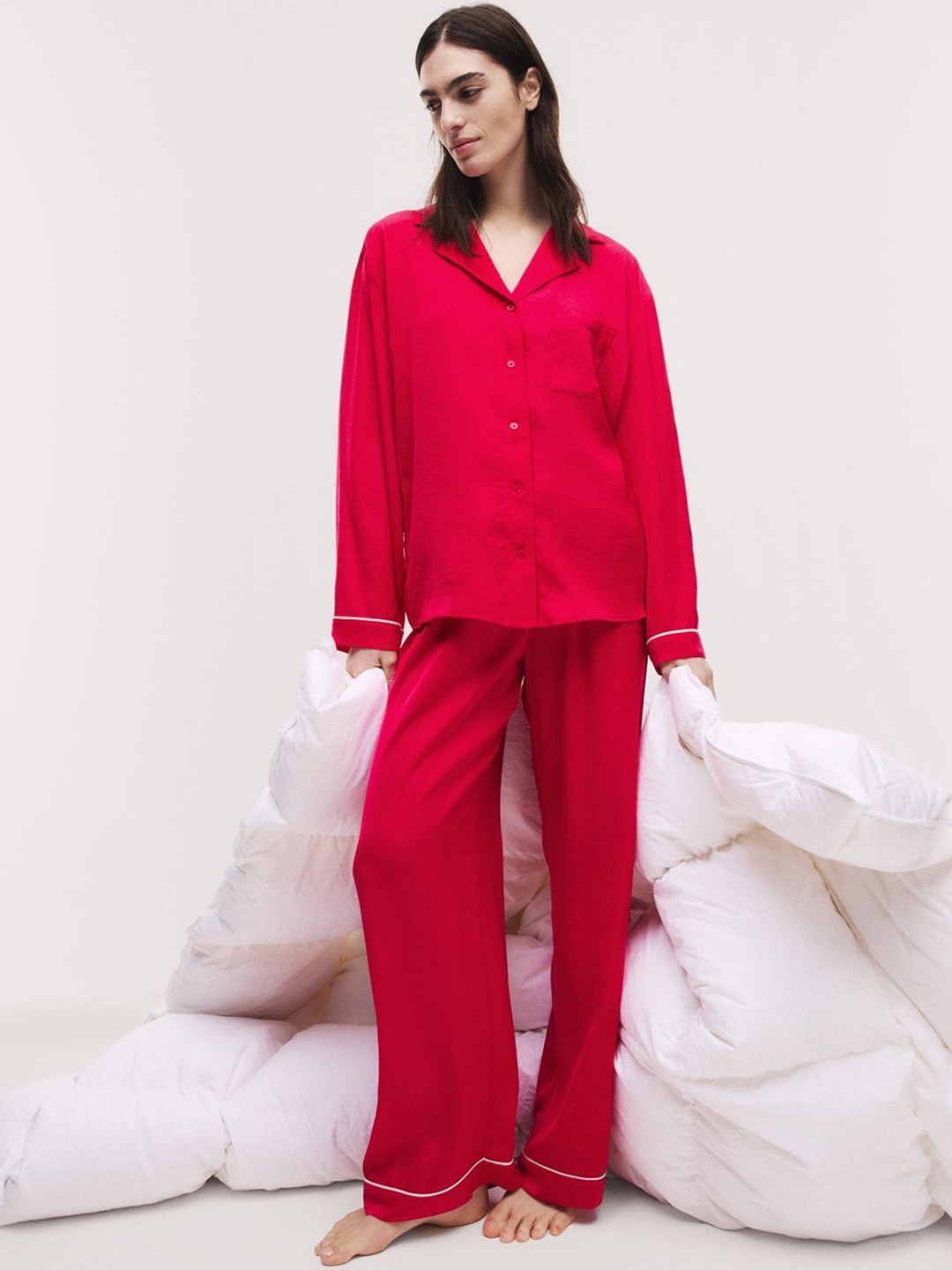 

Marks & Spencer Women Pure Cotton Night suit, Pink