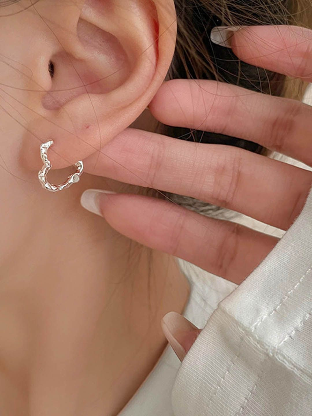 

StyleCast Heart Shaped Drop Earrings, Silver