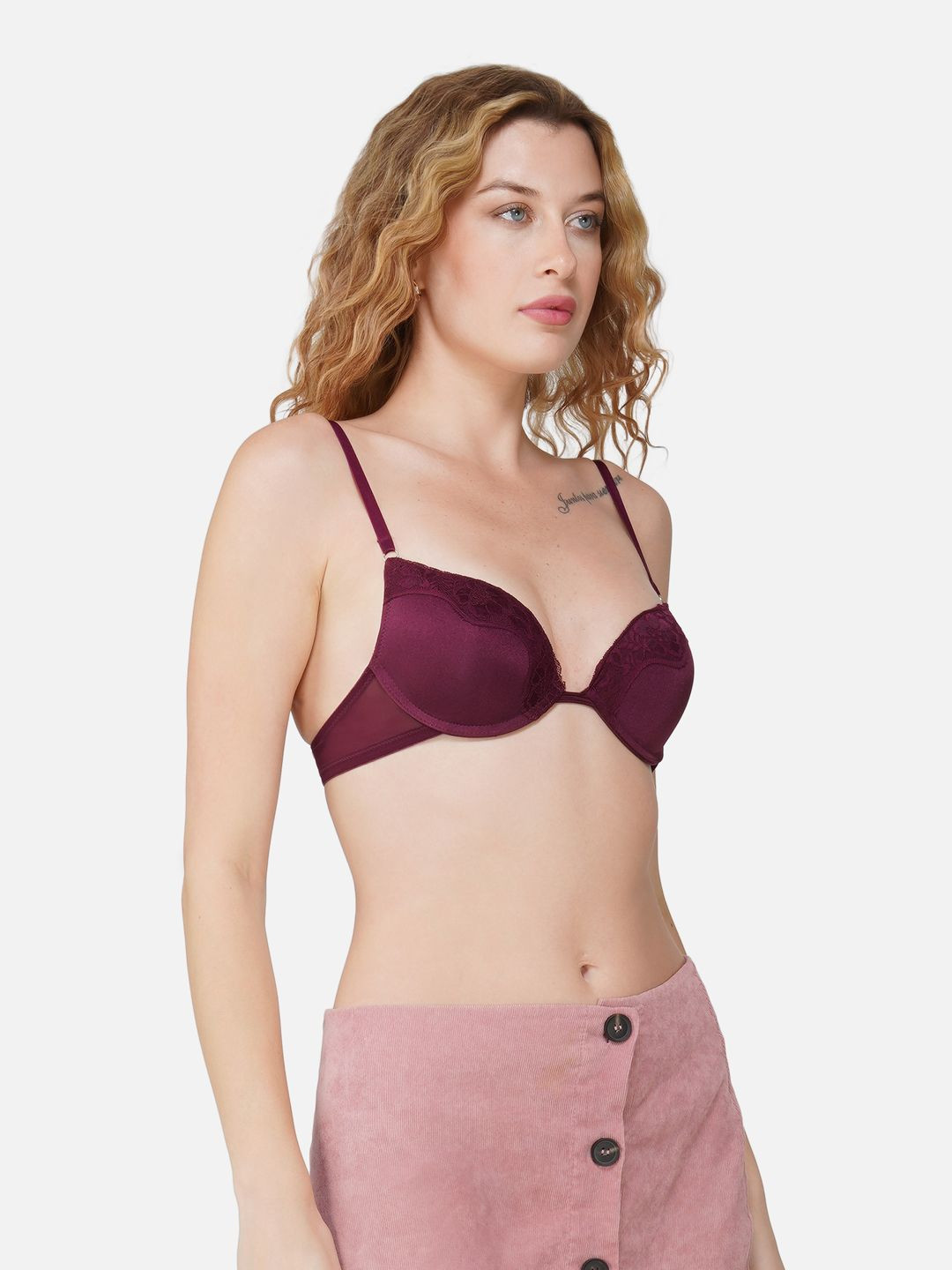 

Carlton London Bra Full Coverage Lightly Padded, Maroon