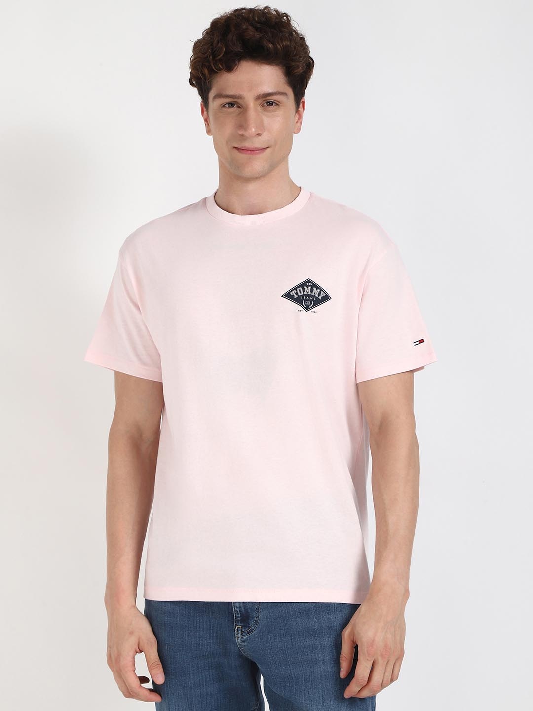 

Tommy Hilfiger Men Polo Collar Applique T-shirt, Pink
