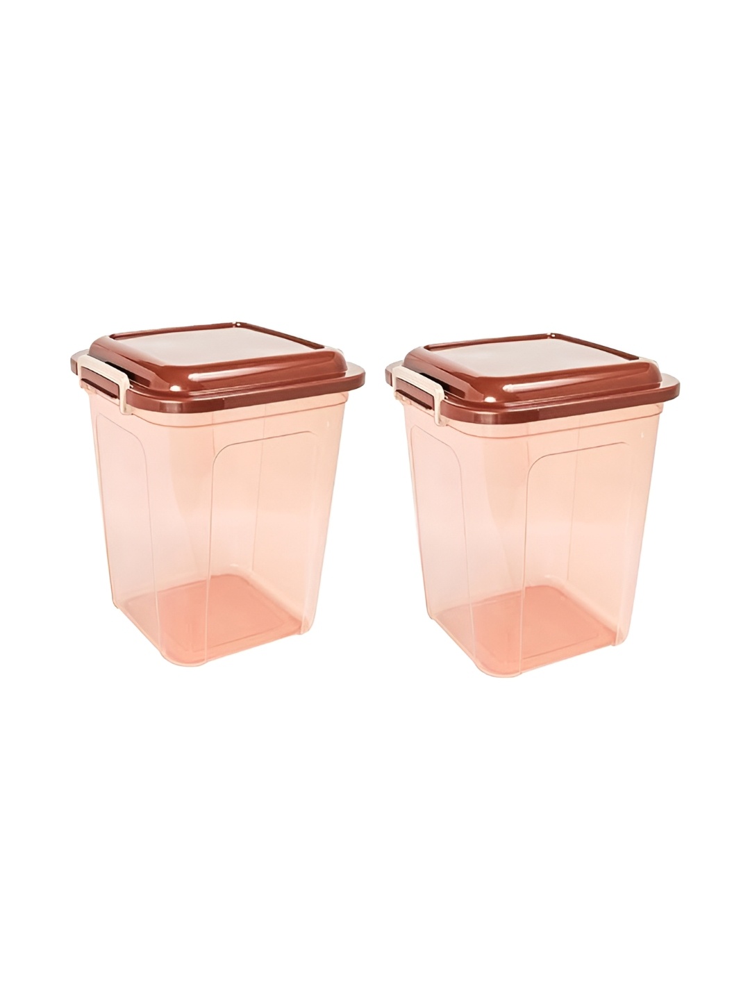 

Nayasa Set Of 2 Brown Kitchen Storage AirTight Plastic Containers 17- 22 L