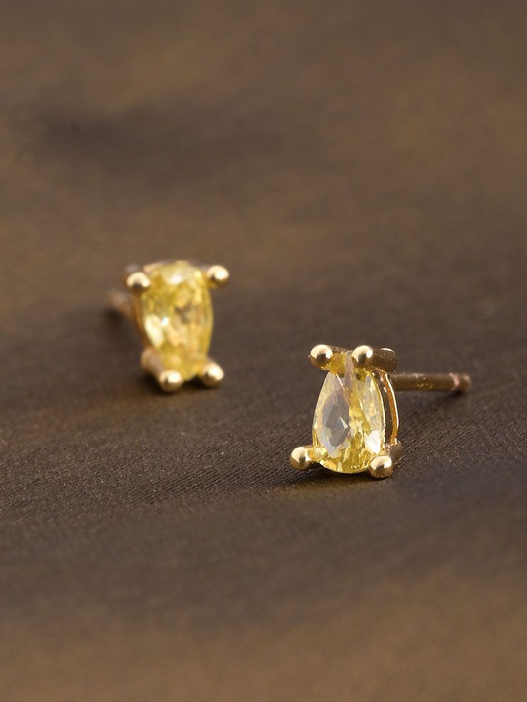 

PALMONAS 18k Gold Plated CZ Stone Studded Stainless Steel Studs Earrings