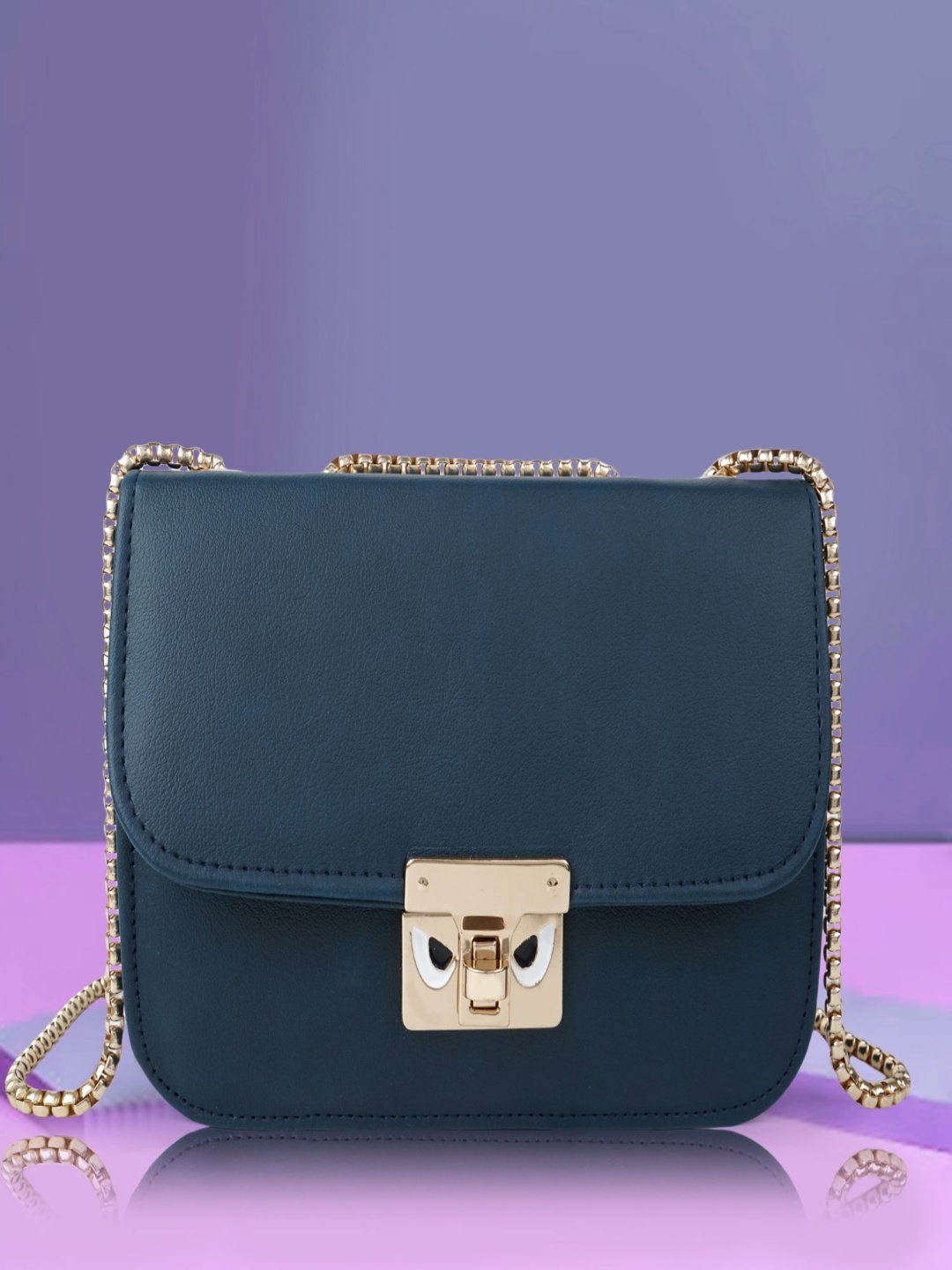 

GRAADA Women Solid Crossbody Leather Sling Bag, Blue