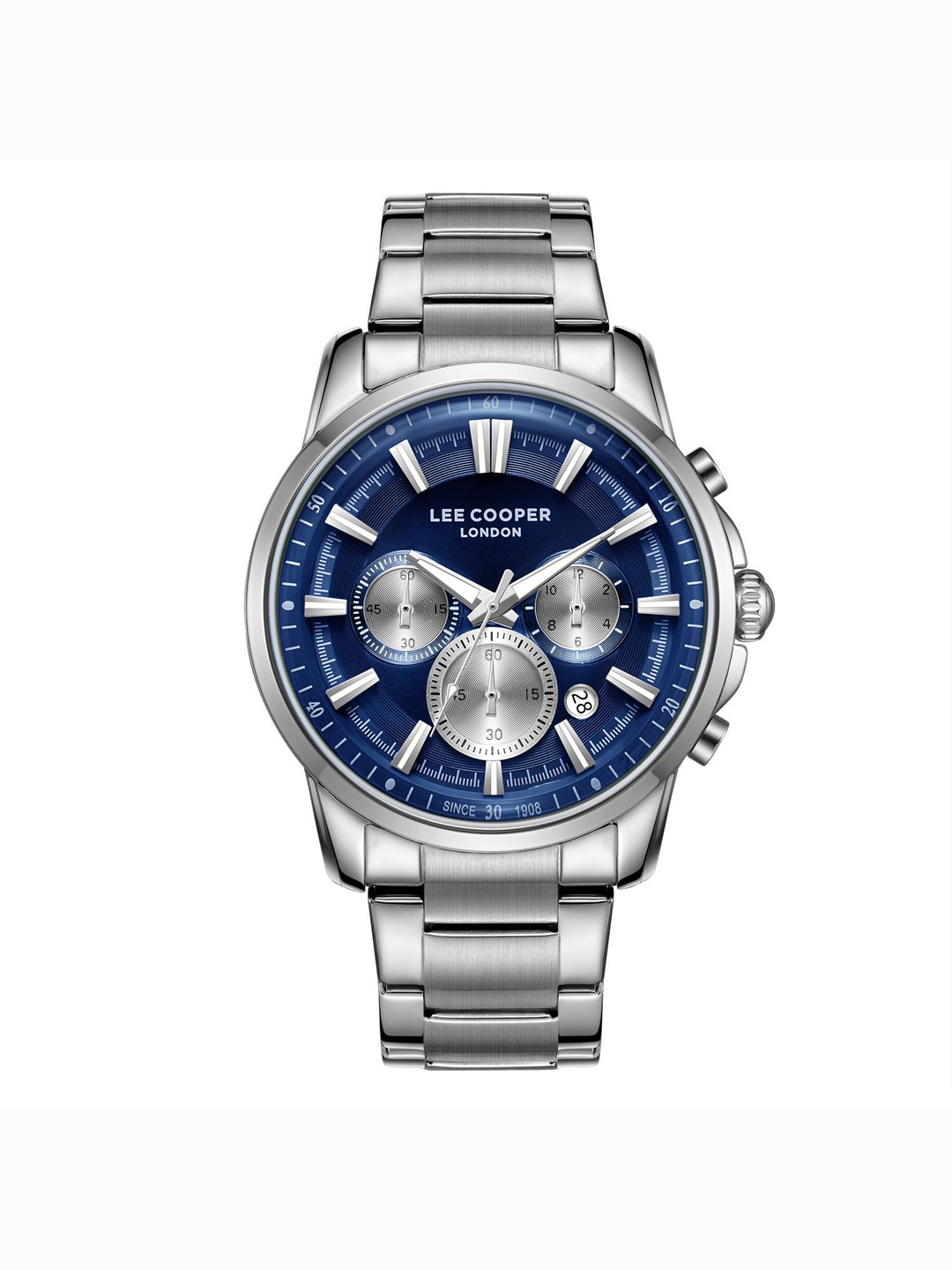 

Lee Cooper Men Brass Dial & Stainless Steel Bracelet Style Straps Analogue Multi Function Watch LC08068.390, Blue