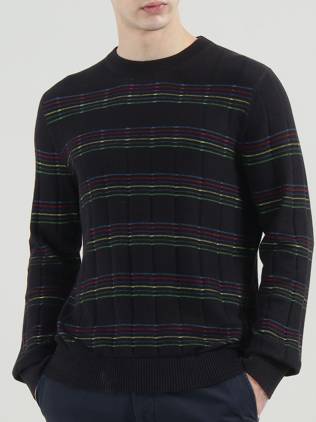 

PS By Paul Smith Men Striped Pullover, Black