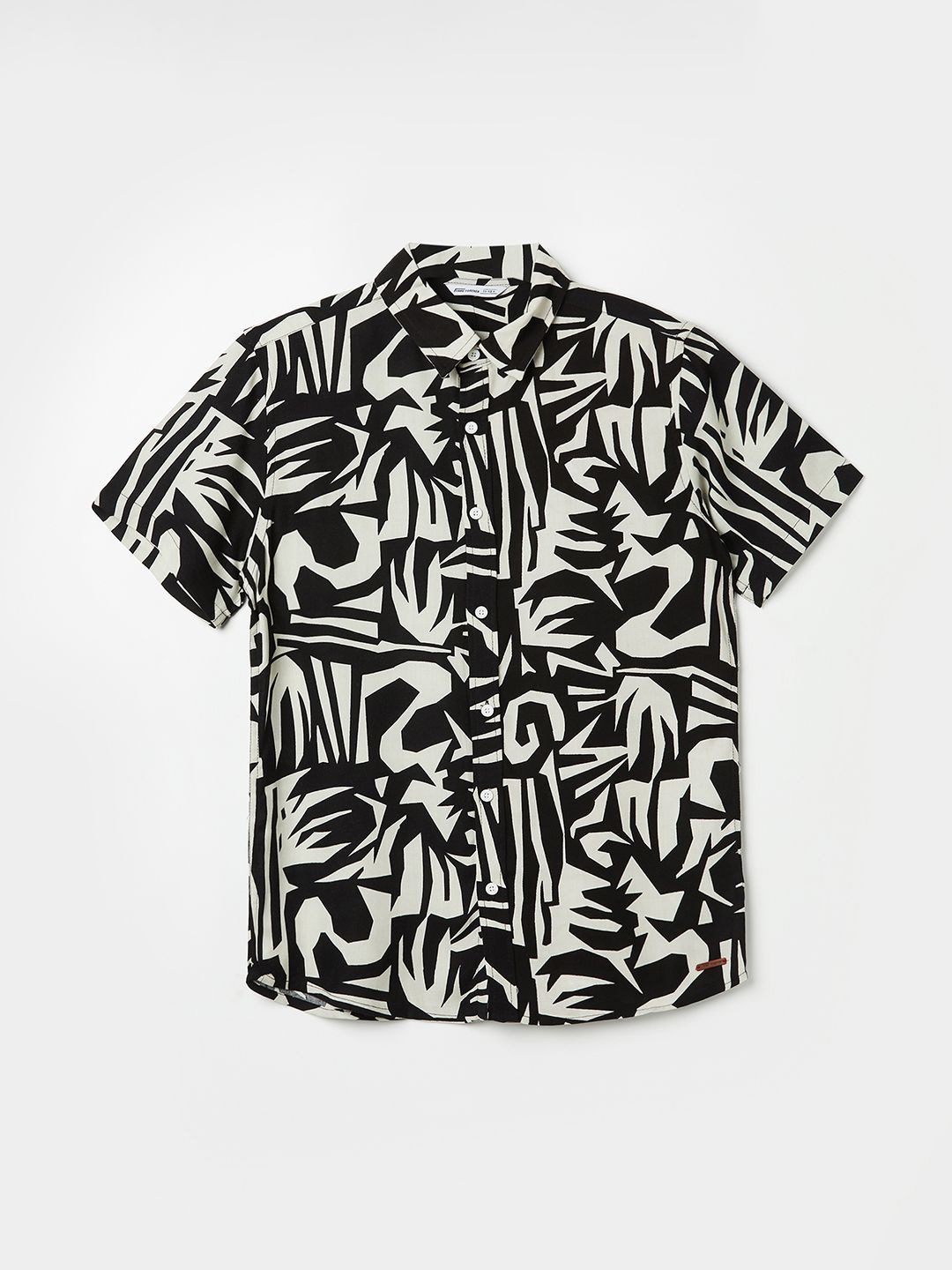 

Fame Forever by Lifestyle Boys Spread Collar Abstract Printed Casual Shirt, Black