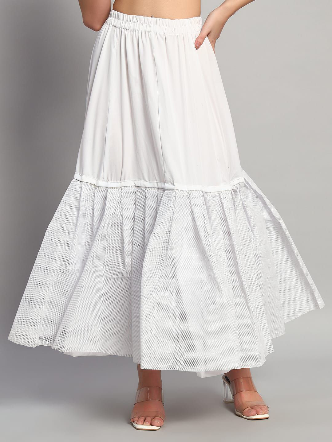 

shyama creations Women A-Line Maxi Skirts, White