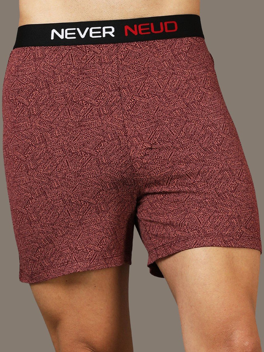 

NEVER NEUD Printed Anti-Bacterial Boxers NN02-M1602-S, Brown