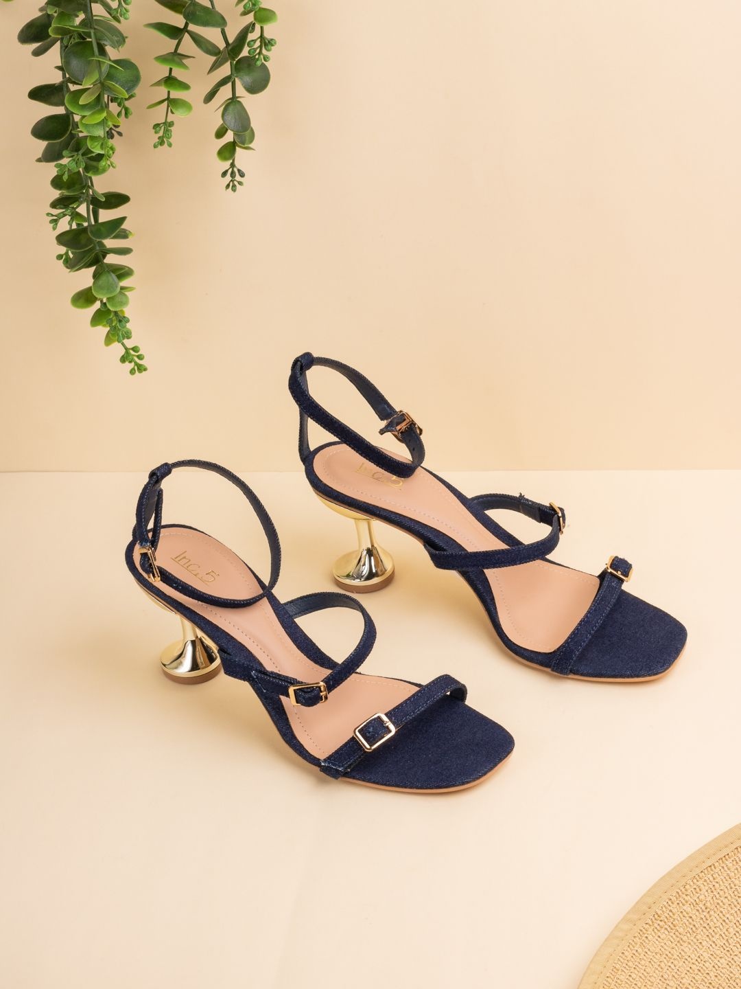 

Inc 5 Women Kitten Heel Sandals, Navy blue