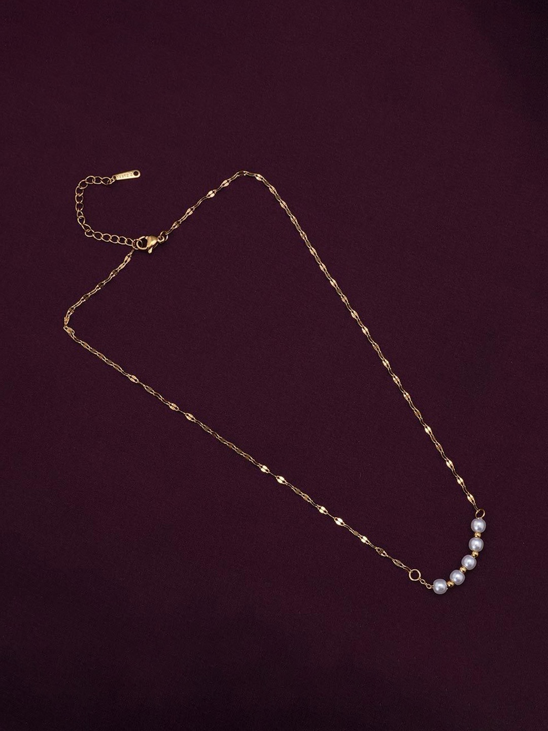 

PALMONAS 18k Gold-Plated Pearls Lip Stainless Steel Chain