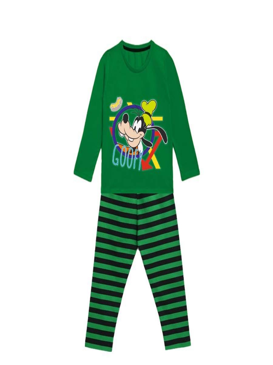 

YK Disney Boys Goofy Printed Pure Cotton Night suit, Green