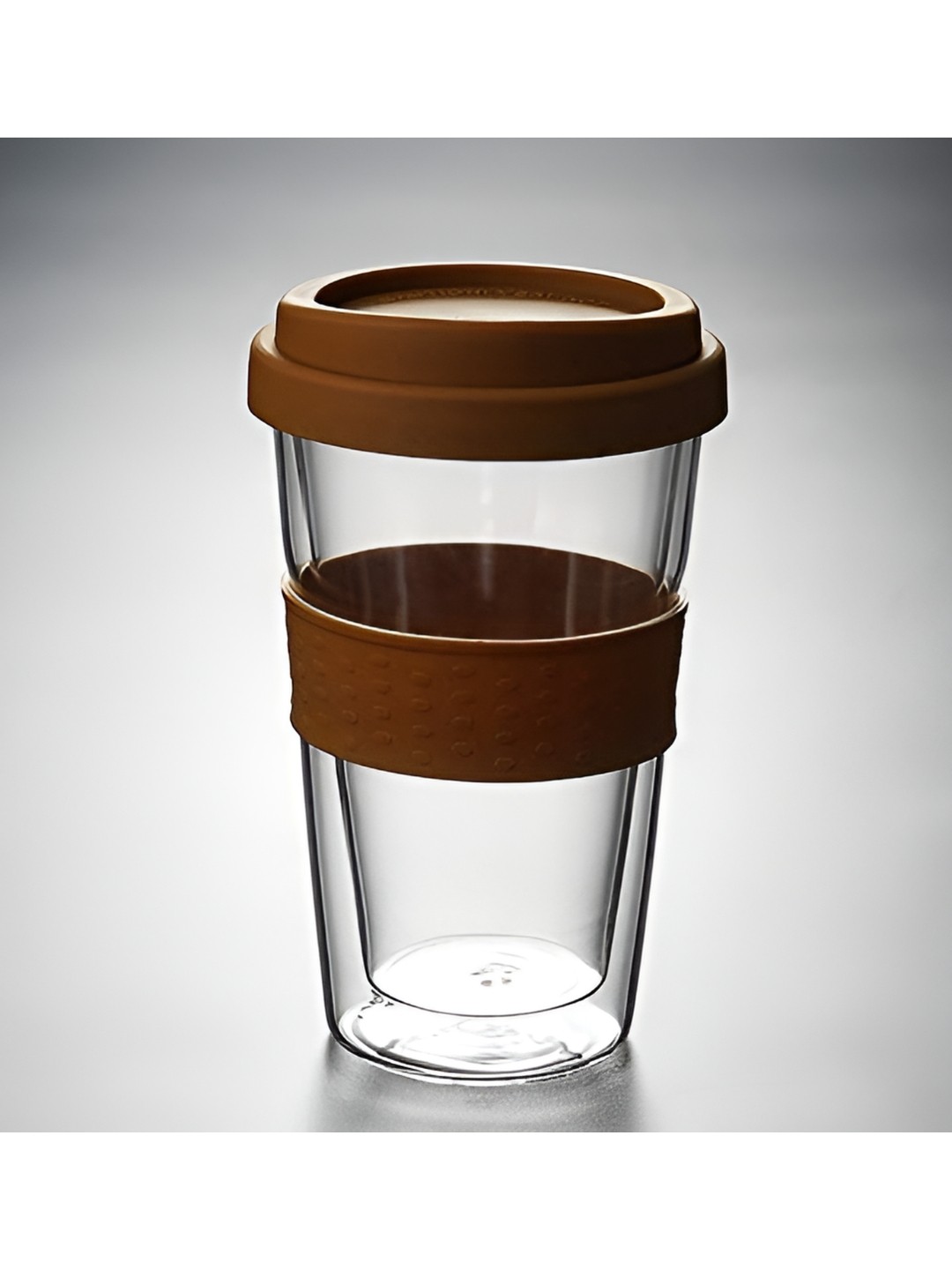 

We3 Brown & Transparent Glass Cup For Hot and Cold Beverage 350 ml