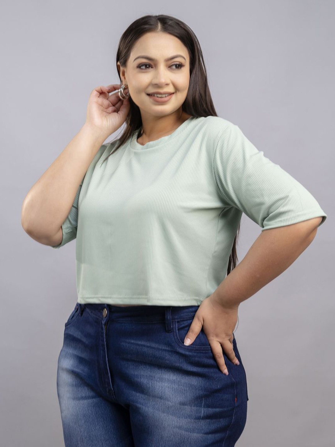 

Fashion Zest Women Plus Size Striped Cotton Tank Top, Green