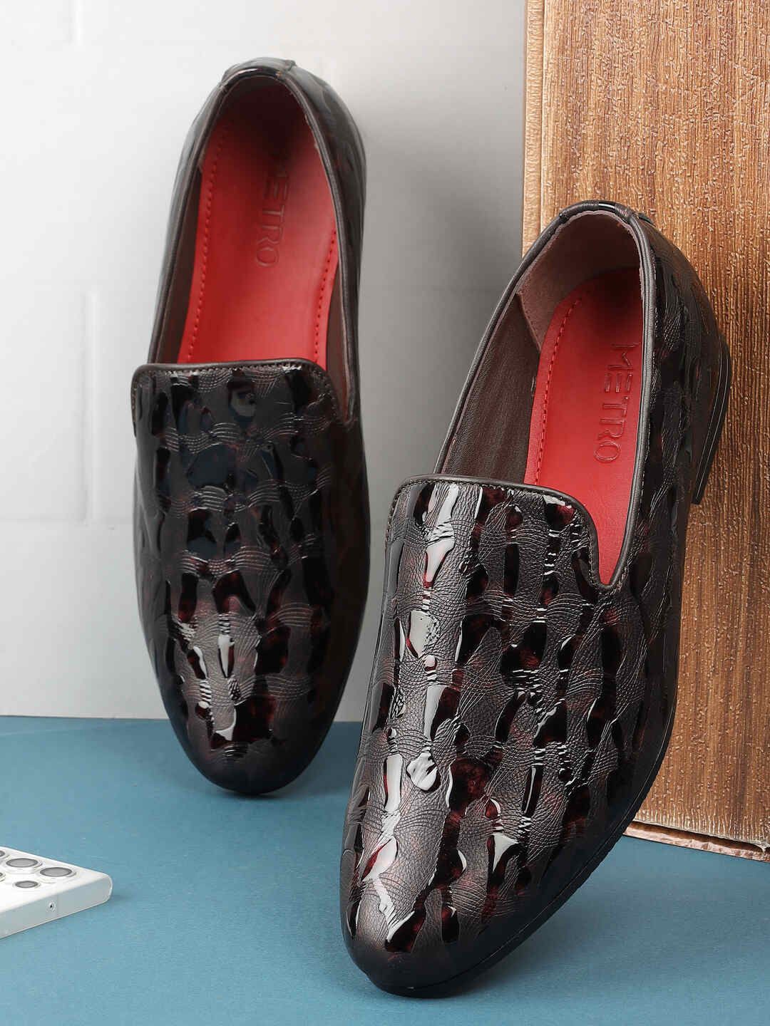 

Metro Men Leather Formal Slip-On Shoes, Black