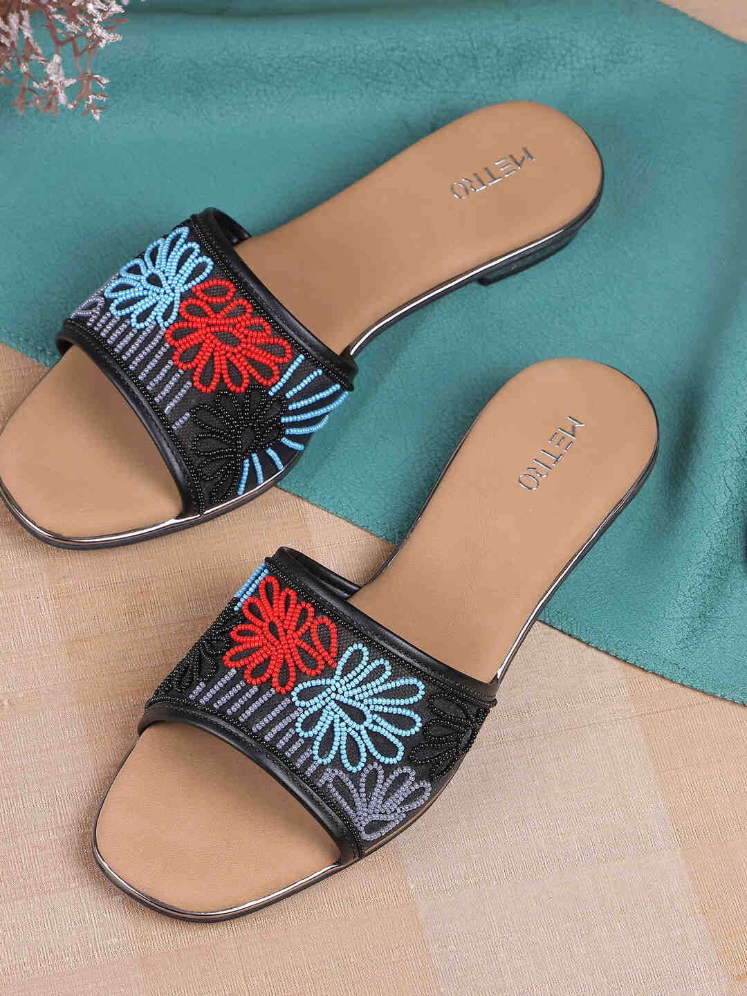 

Metro Embellished Heel Sandals, Black