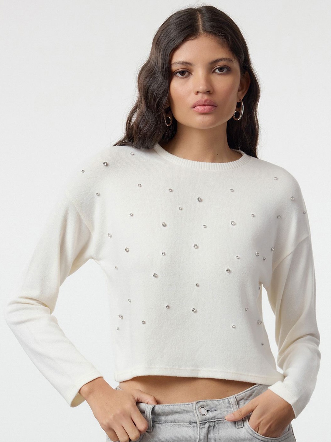 

Trendyol Embellished Crop Top, Na