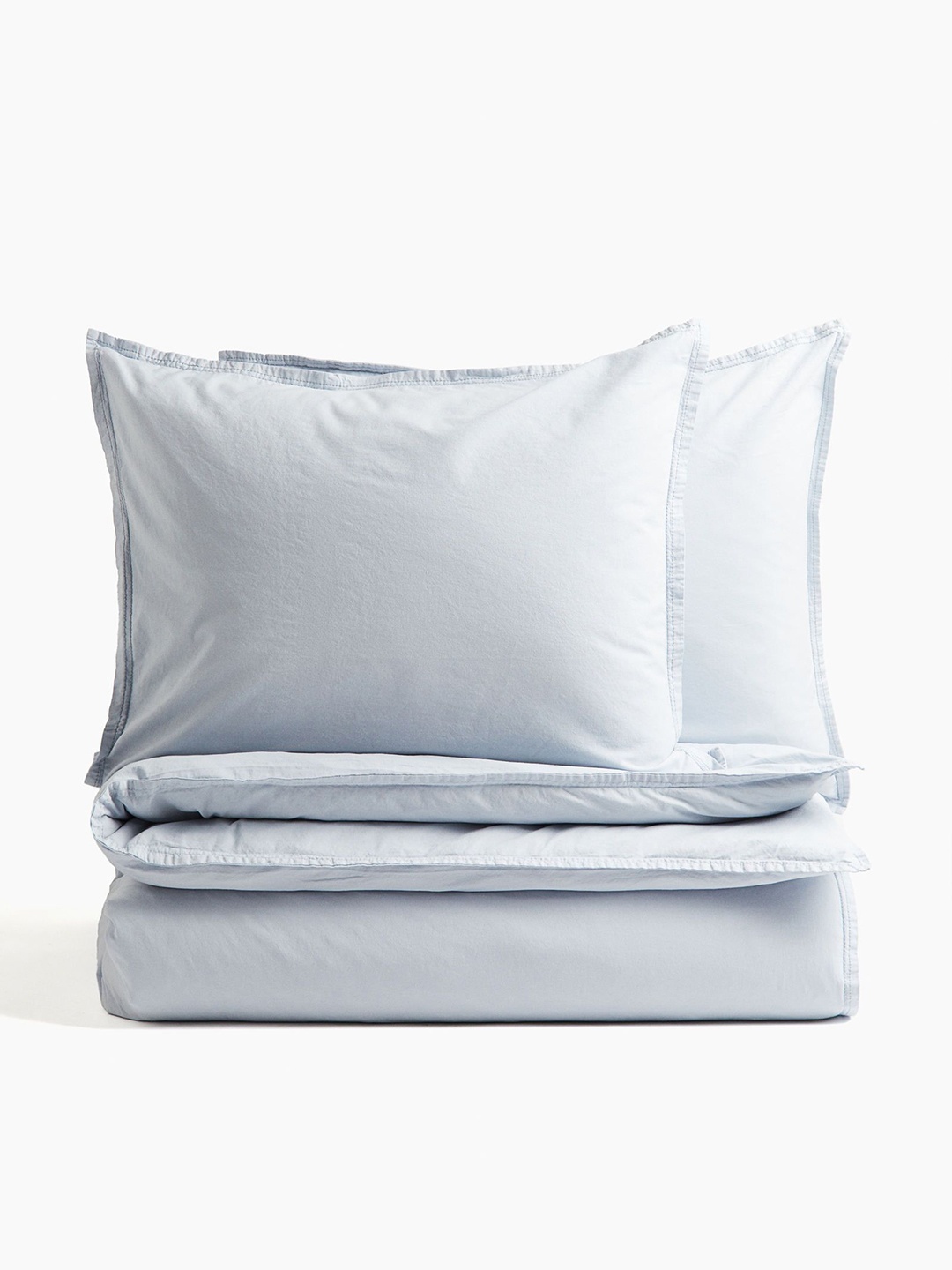 

H&M Washed Cotton Double/King Duvet Cover Set, Blue