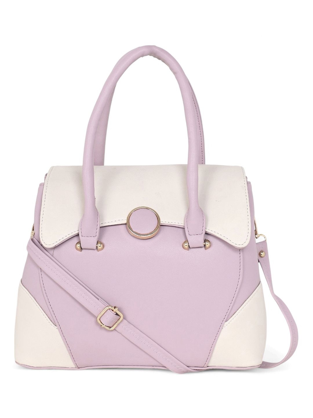 

Stamp Women Colourblocked Structured Handheld Bag, Purple